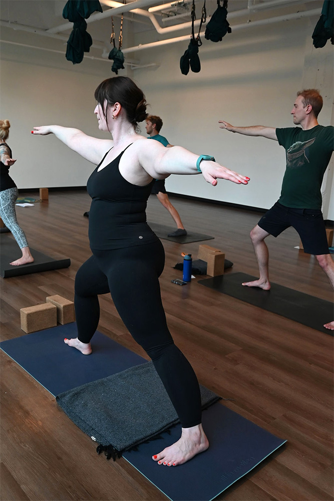 a flow vinyasa yoga class at Myriad