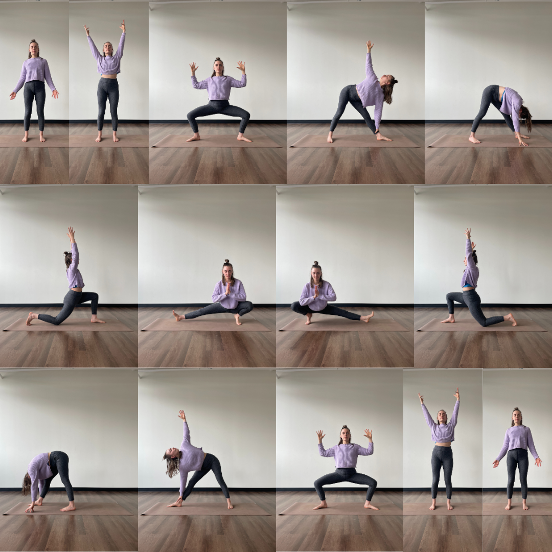 Chandra Namaskar Zoe Lowden practices chandra namaskar