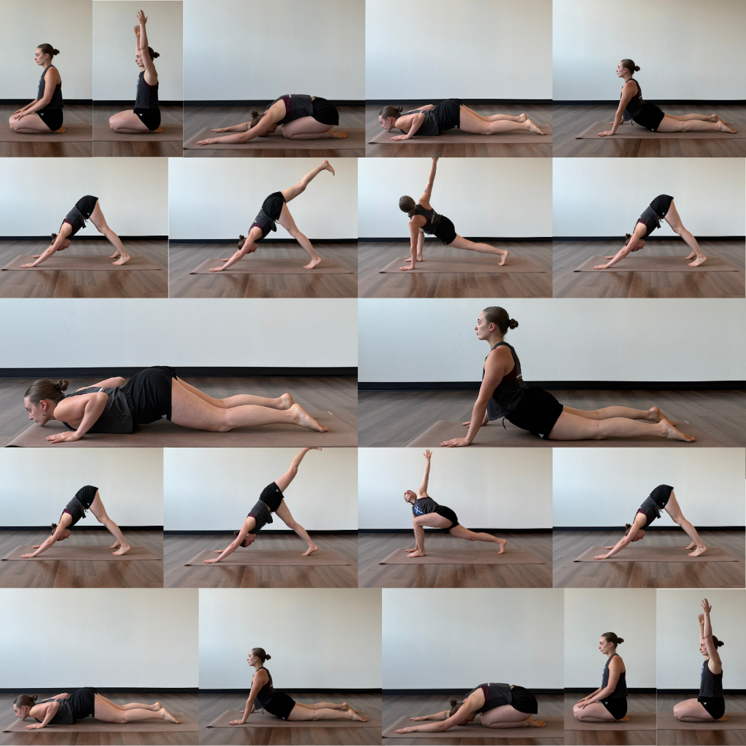 Chandra namaskar E Zoe Lowden practices Chandra Namaskar E