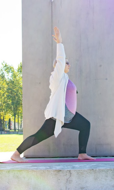 Screenshot 2025-08-18 at 2.13.30 PM Karen Kirchman practices Warrior 2