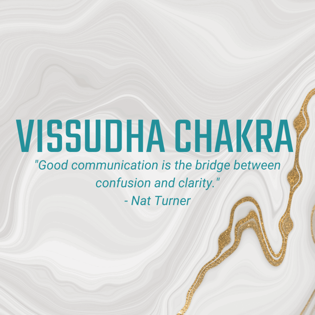 Vissudha Chakra "Good communication is the bridge between confusion and clarity." - Nat Turner